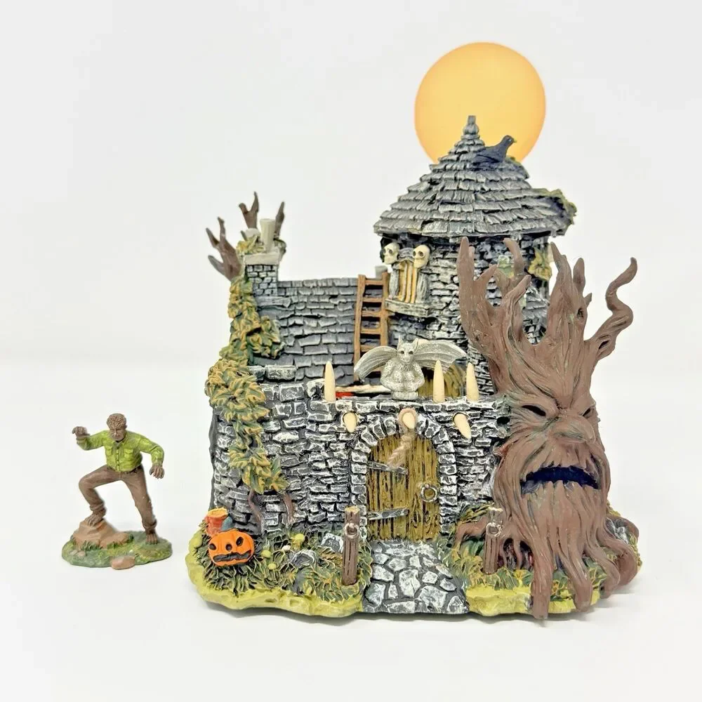 Hawthorne Village Universal Monsters Wolf Man's Lair Original Box COA Halloween